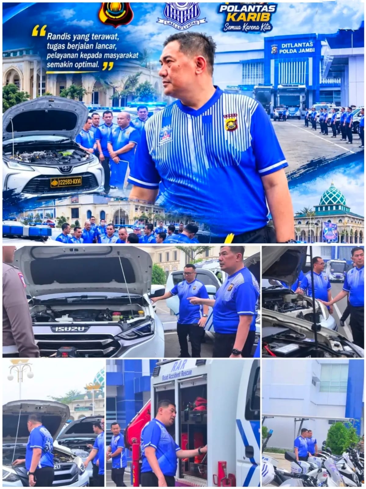 Dirlantas Polda Jambi Periksa Seluruh Kendaraan Dinas, Pastikan Siaga Hadapi Cuaca dan Karhutla