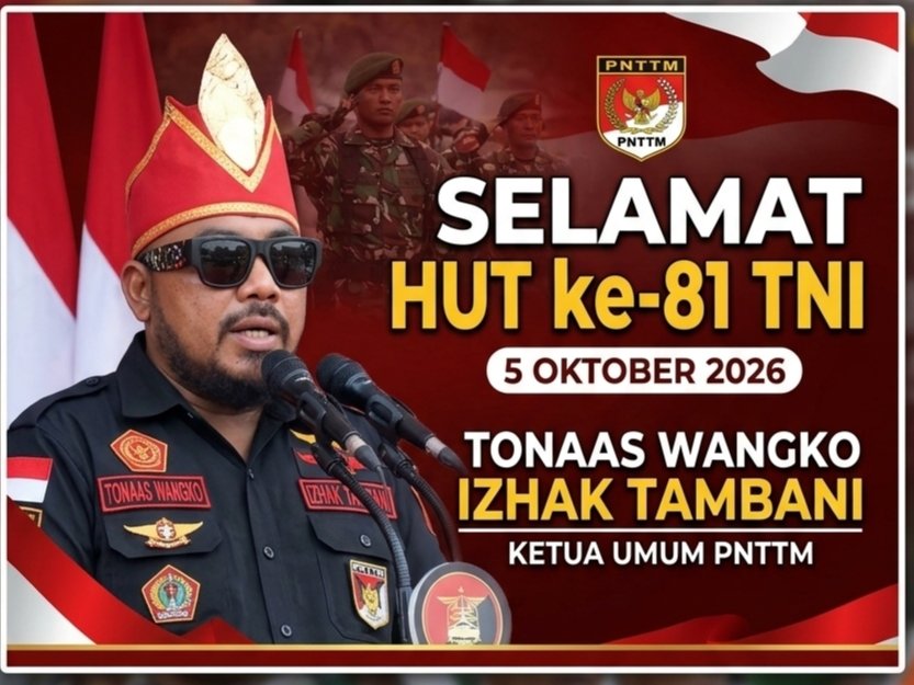 Ketum PNTTM Ishak Tambani Ajak Warga Sulut Rawat Sinergi TNI dan Masyarakat Adat di HUT ke-81