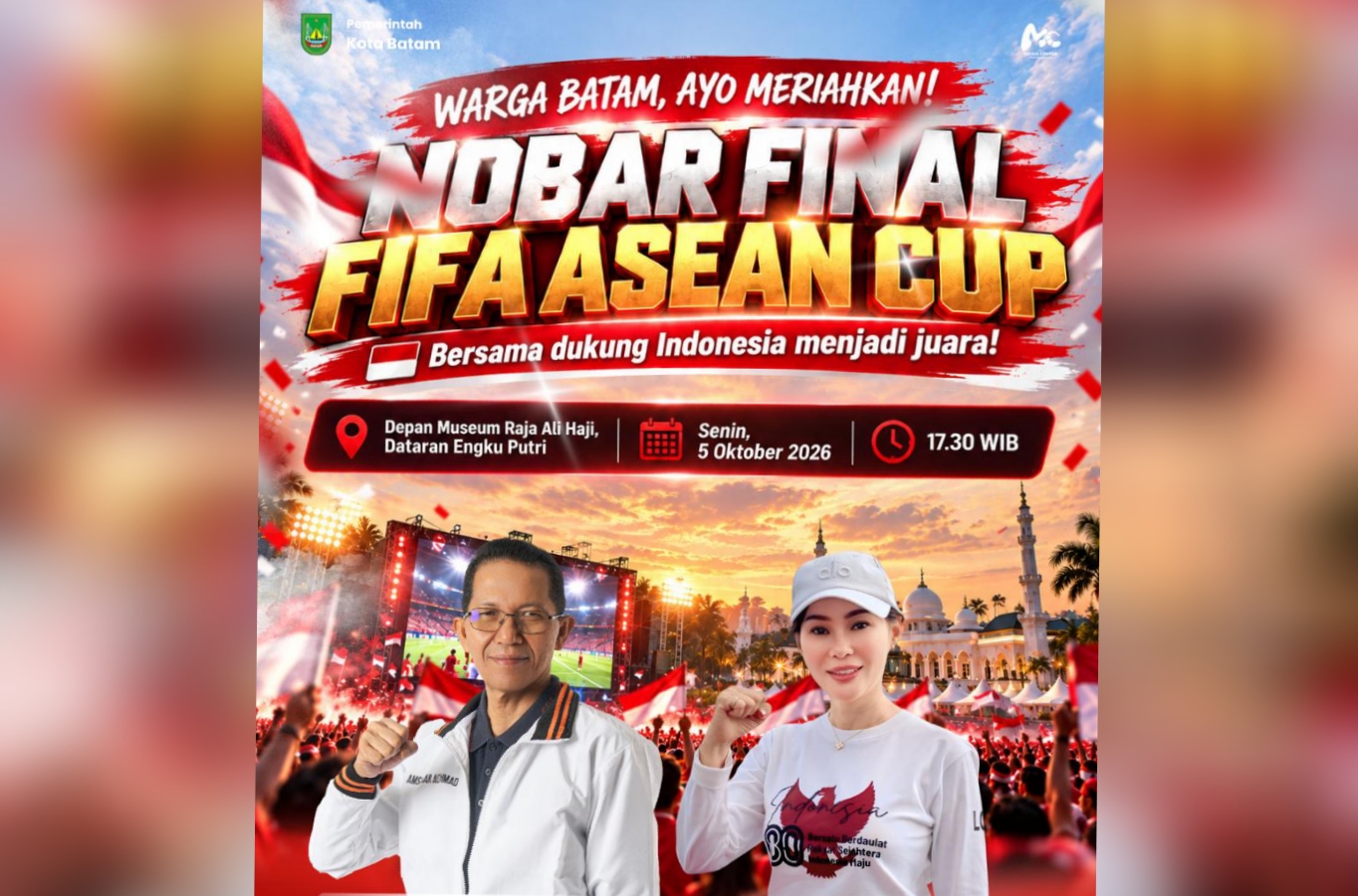 Pemko Batam dan Ultras Garuda Gelar Nobar Final ASEAN Cup Indonesia vs Thailand di Museum Engku Putri