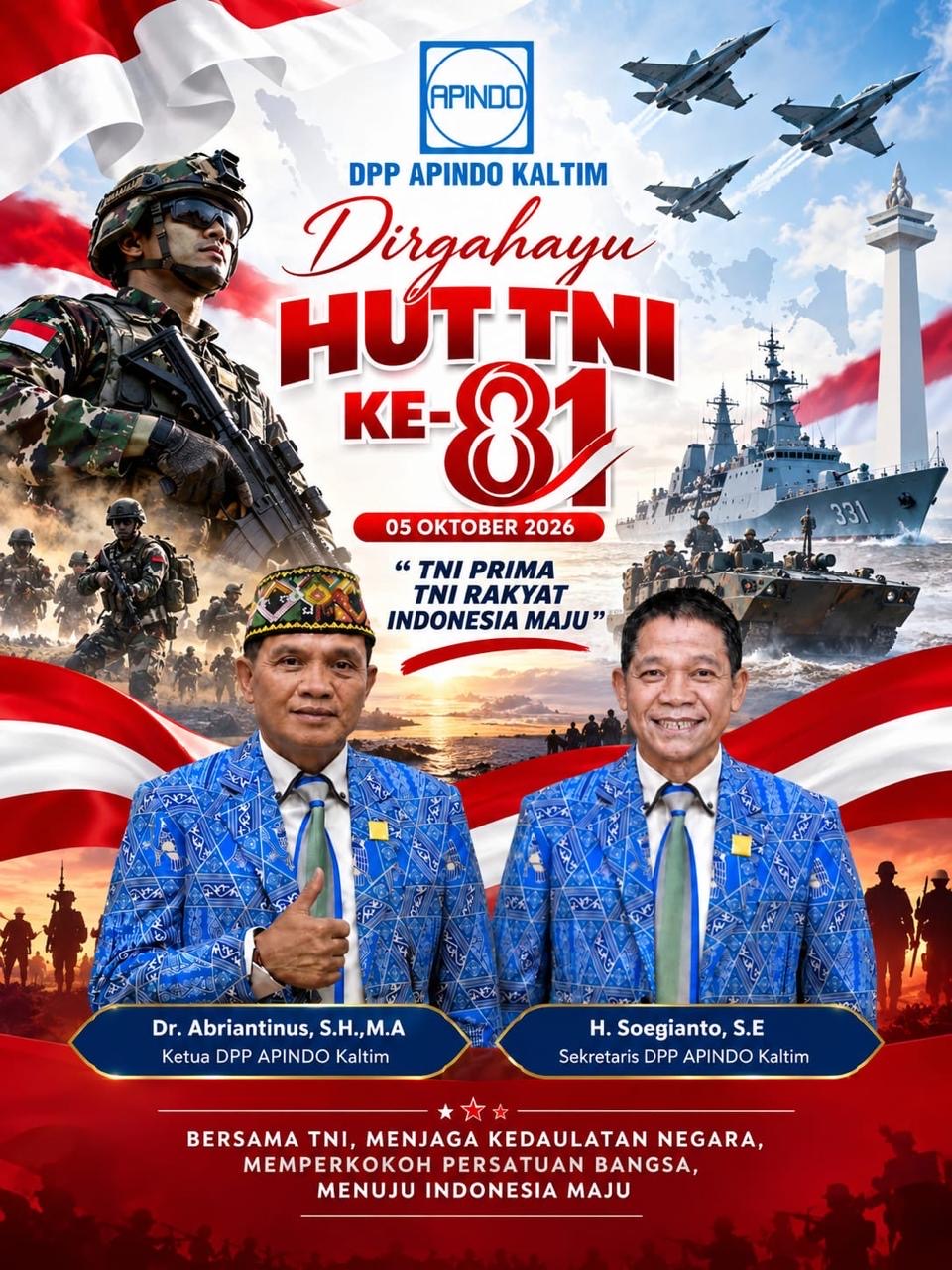 APINDO Kaltim Sebut Stabilitas Keamanan Jadi Fondasi Pertumbuhan Ekonomi di HUT ke-81 TNI