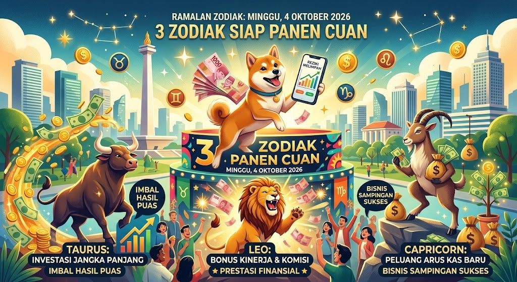 Ramalan Zodiak Minggu, 4 Oktober 2026: 3 Zodiak Panen Cuan