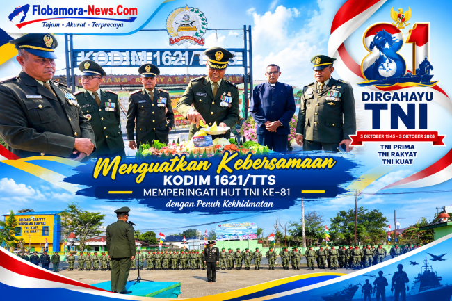 Kodim 1621/TTS Gelar Upacara HUT TNI ke-81 di Lapangan Makodim Soe, 150 Peserta Ikut Khidmat
