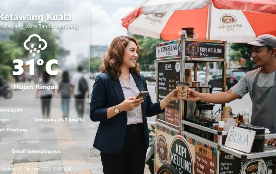 BMKG Prakiraan Cuaca Lampung Senin 5 Oktober 2026, 9 Daerah Berpotensi Hujan Siang hingga Sore