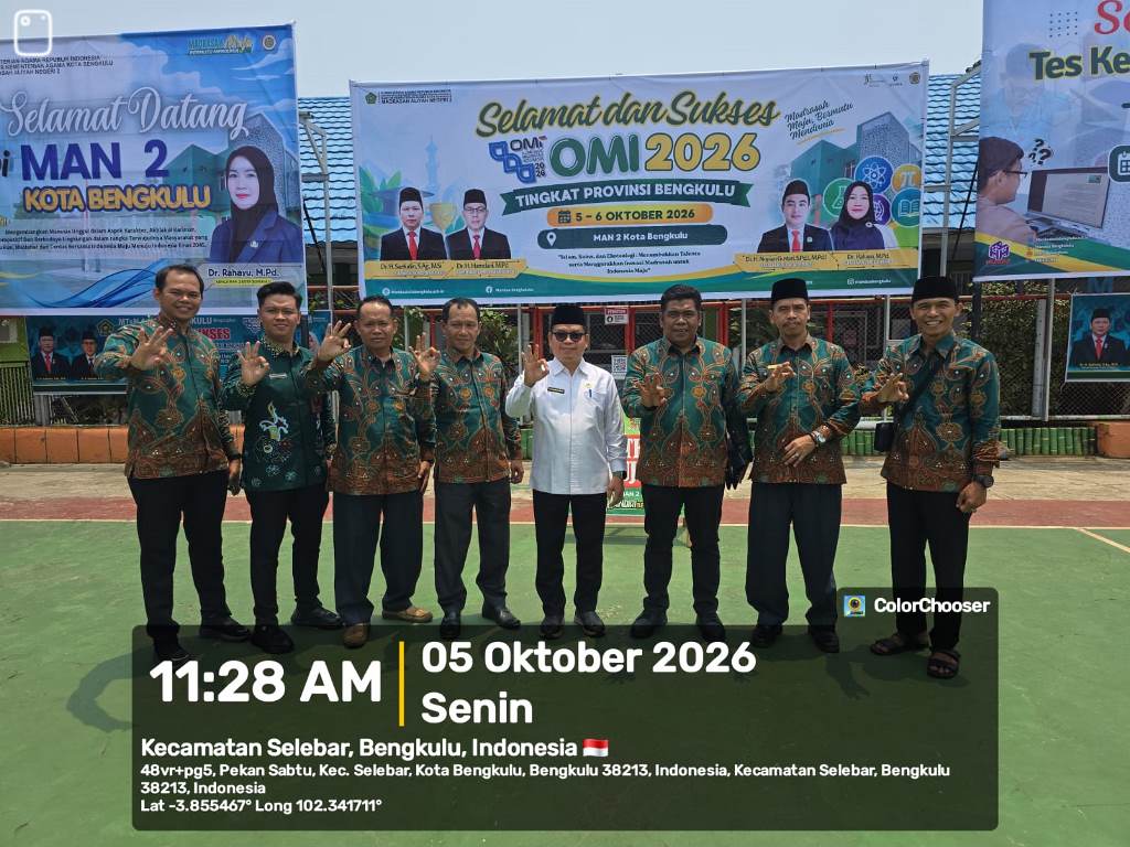 Kakan Kemenag Rejang Lebong Tinjau Kontingen OMI 2026 di MAN 2 Kota Bengkulu, Target Lolos ke Tingkat Nasional