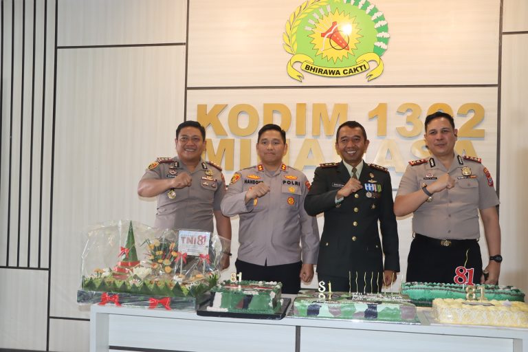 Kapolres Mitra Hadiri Syukuran HUT TNI ke-81 di Kodim 1302/Minahasa, Perkuat Sinergi TNI-Polri