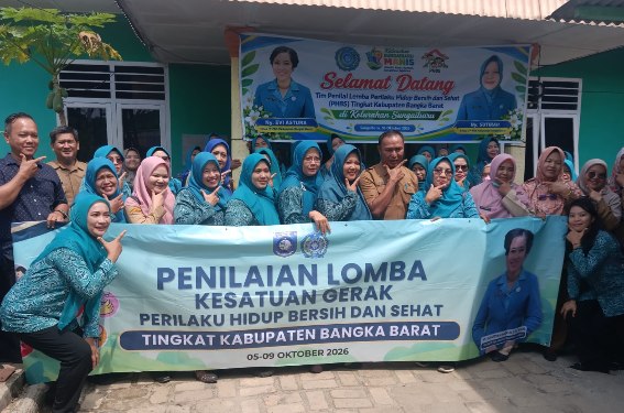 Tim Penggerak PKK Bangka Barat Nilai PHBS Kelurahan Sungai Baru, Winda Ajak Warga Jauhi Asap Rokok