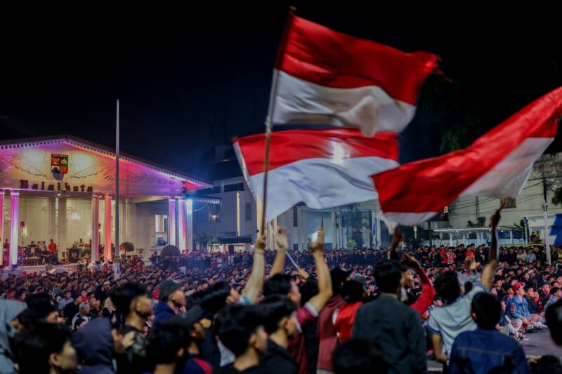 Warga Bogor Nobar Final ASEAN Cup di Balai Kota Meski Diguyur Hujan, Timnas Menang Adu Penalti atas Thailand