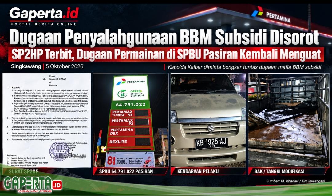 Dugaan Penyalahgunaan BBM Subsidi di Singkawang, Kapolda Kalbar Didesak Turun Tangan