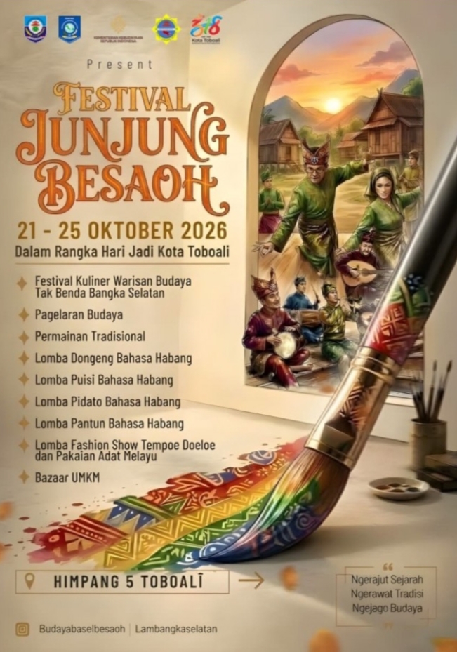 Festival Junjung Besaoh 2026 Digelar 21–25 Oktober di Toboali, Angkat Kuliner hingga Permainan Tradisional