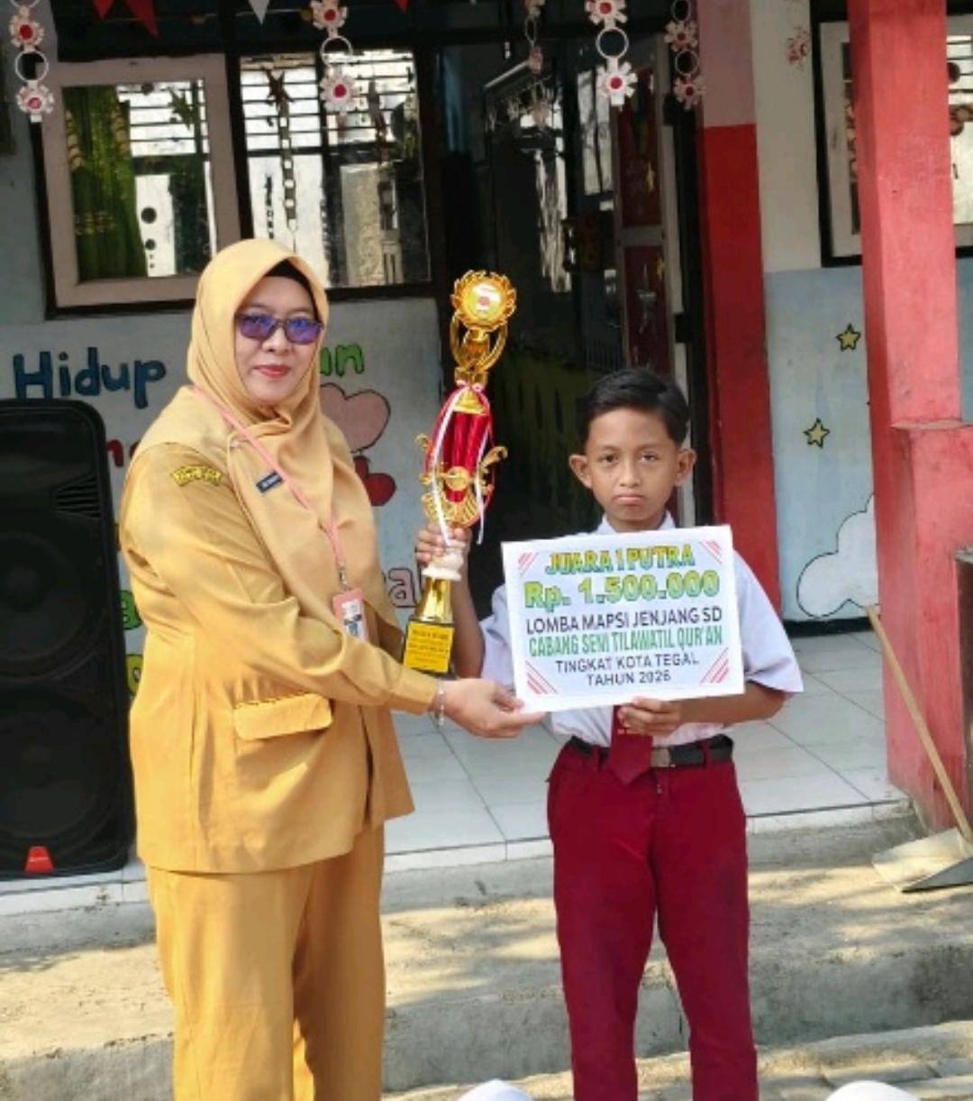 Siswa SDN Slerok 5 Tegal Juara 1 MAPSI Seni Tilawah, Lanjut ke Tingkat Jawa Tengah