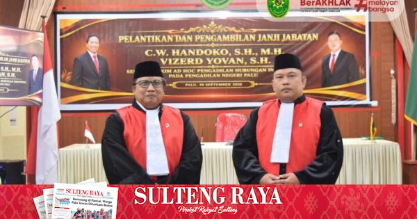 Dua Hakim Ad Hoc PHI Dilantik di PN Palu, Perkuat Penyelesaian Sengketa Hubungan Industrial
