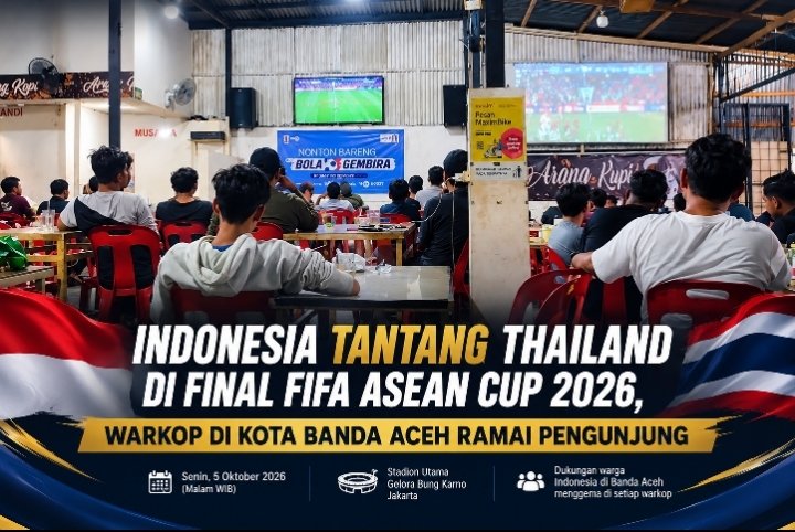 Timnas Indonesia Juara FIFA ASEAN Cup 2026 Usai Kalahkan Thailand 4-2 di Adu Penalti, Warkop Banda Aceh Membludak