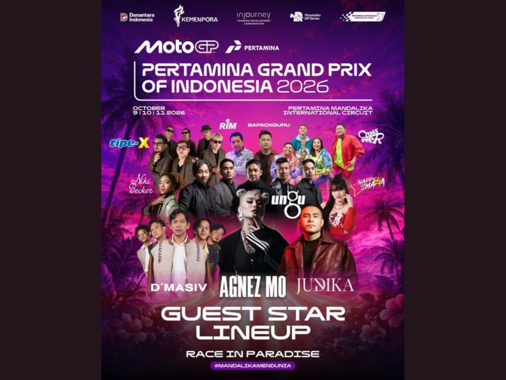 Konser MotoGP Mandalika 2026 Hadirkan Ungu, Happy Asmara, hingga AGNEZ MO