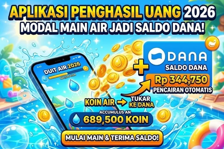 Aplikasi Penghasil Uang Modal Main Air, Koin Ditukar Saldo Dana