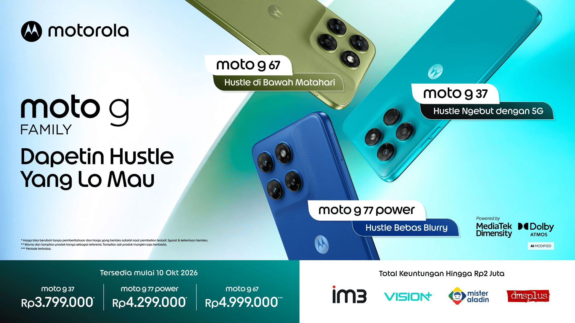 Motorola Bawa Moto g37, g77 Power, dan g67 ke Indonesia, Mulai Rp3 Jutaan