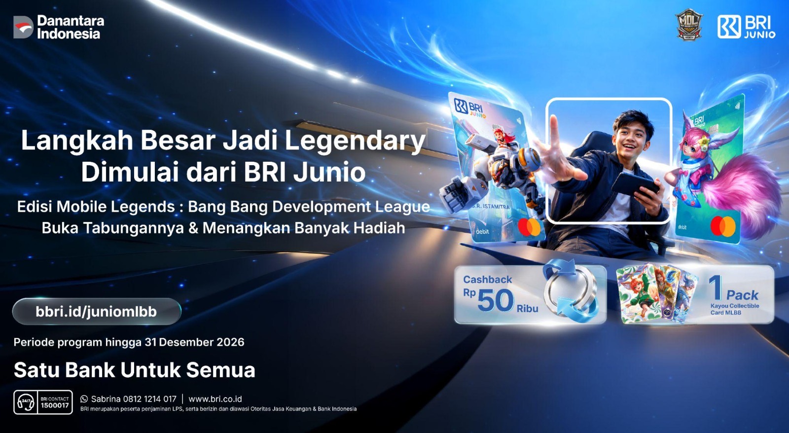 BRI Junio Gandeng Mobile Legends, Nasabah Baru Dapat Kartu Debit Edisi Khusus dan Cashback Rp 50.000
