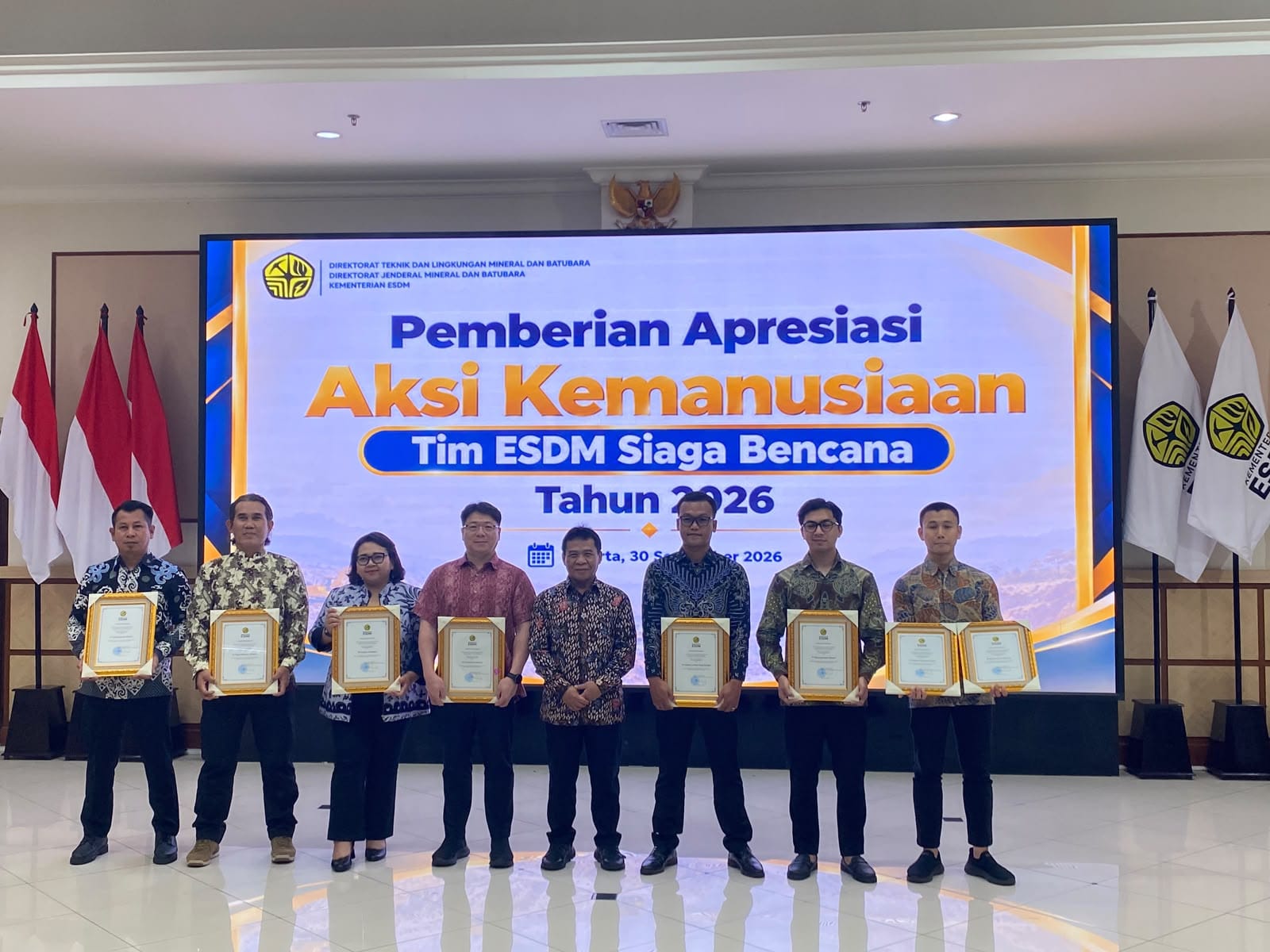 NHM Raih Penghargaan Aksi Kemanusiaan Tim ESDM Siaga Bencana 2026