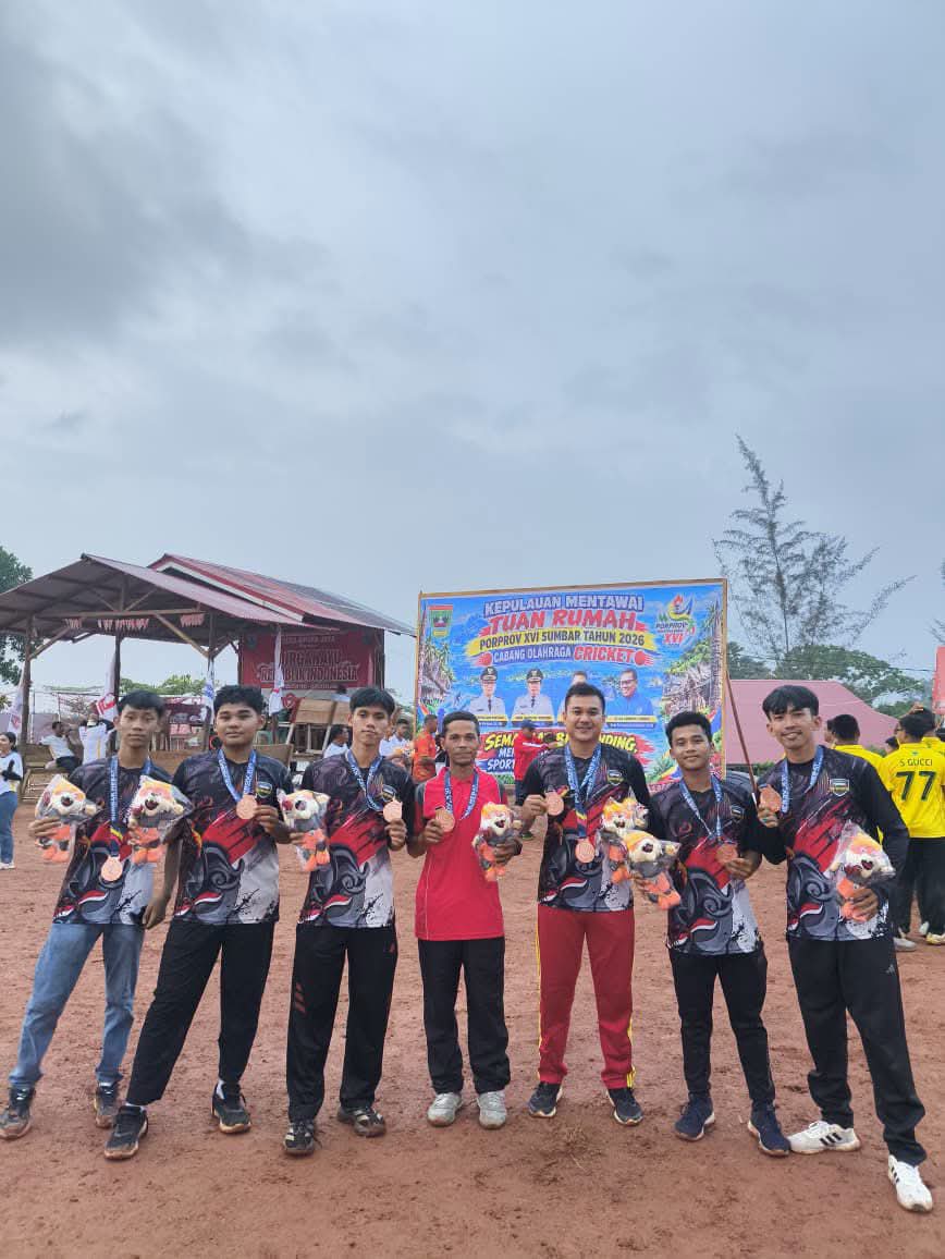 Tim Cricket Kota Pariaman Sumbang Perunggu Porprov XVI Sumbar, Kontingen Kini Kumpulkan 20 Medali