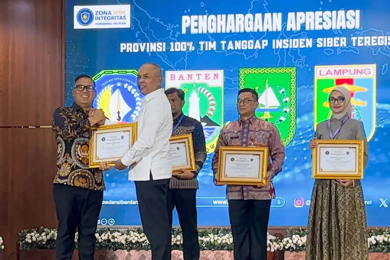 Pemprov Kepri Raih Penghargaan BSSN, TTIS Kini Terbentuk di Seluruh Kabupaten dan Kota