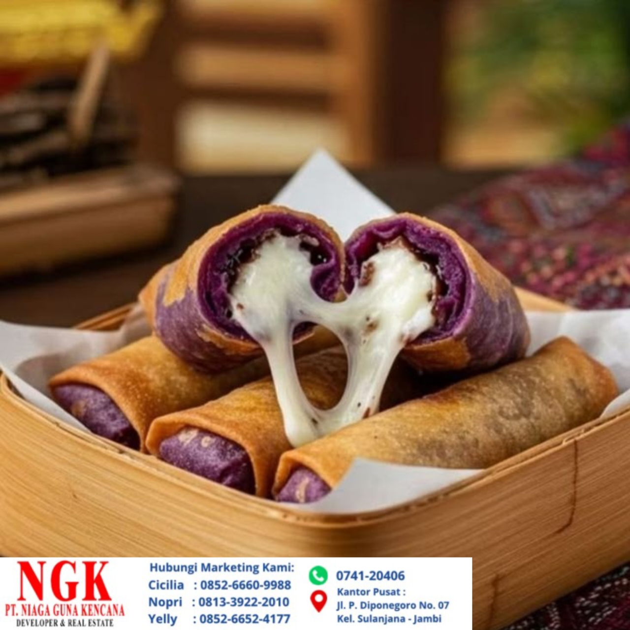 Lumpia Ubi Ungu Keju Lumer, Camilan Renyah Manis yang Mudah Dibuat di Rumah