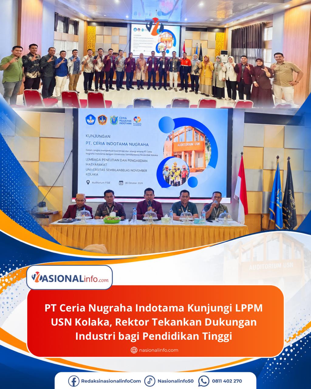 PT Ceria Nugraha Indotama Jajaki Kerja Sama dengan LPPM USN Kolaka, Beasiswa hingga Dana Penelitian Jadi Fokus