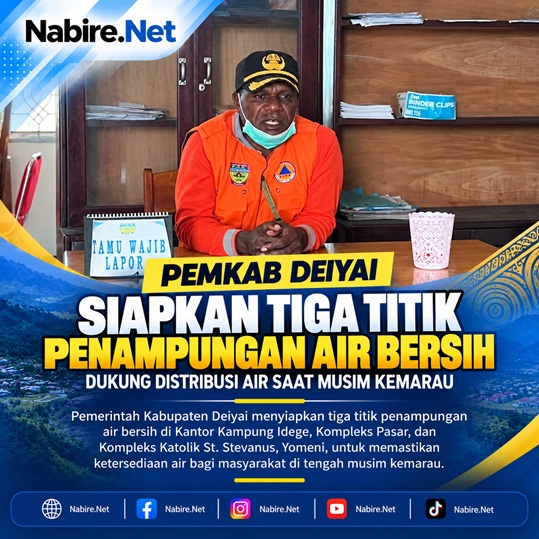 Pemkab Deiyai Siapkan Tiga Titik Penampungan Air Bersih di Ruang Publik Hadapi Kekeringan
