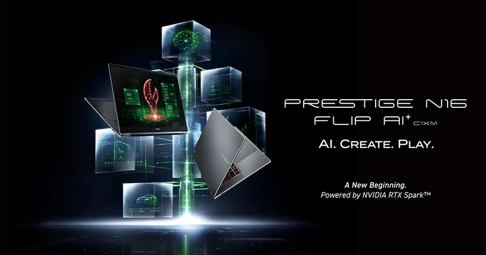 MSI Prestige N16 Flip AI+ Resmi Dirilis, Bawa RTX Spark di Laptop 2-in-1