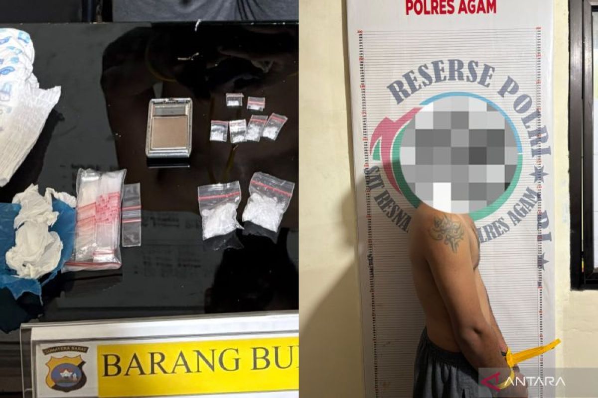 Polres Agam Ringkus Petani di Tanjung Raya, 8 Paket Sabu Siap Edar Disita