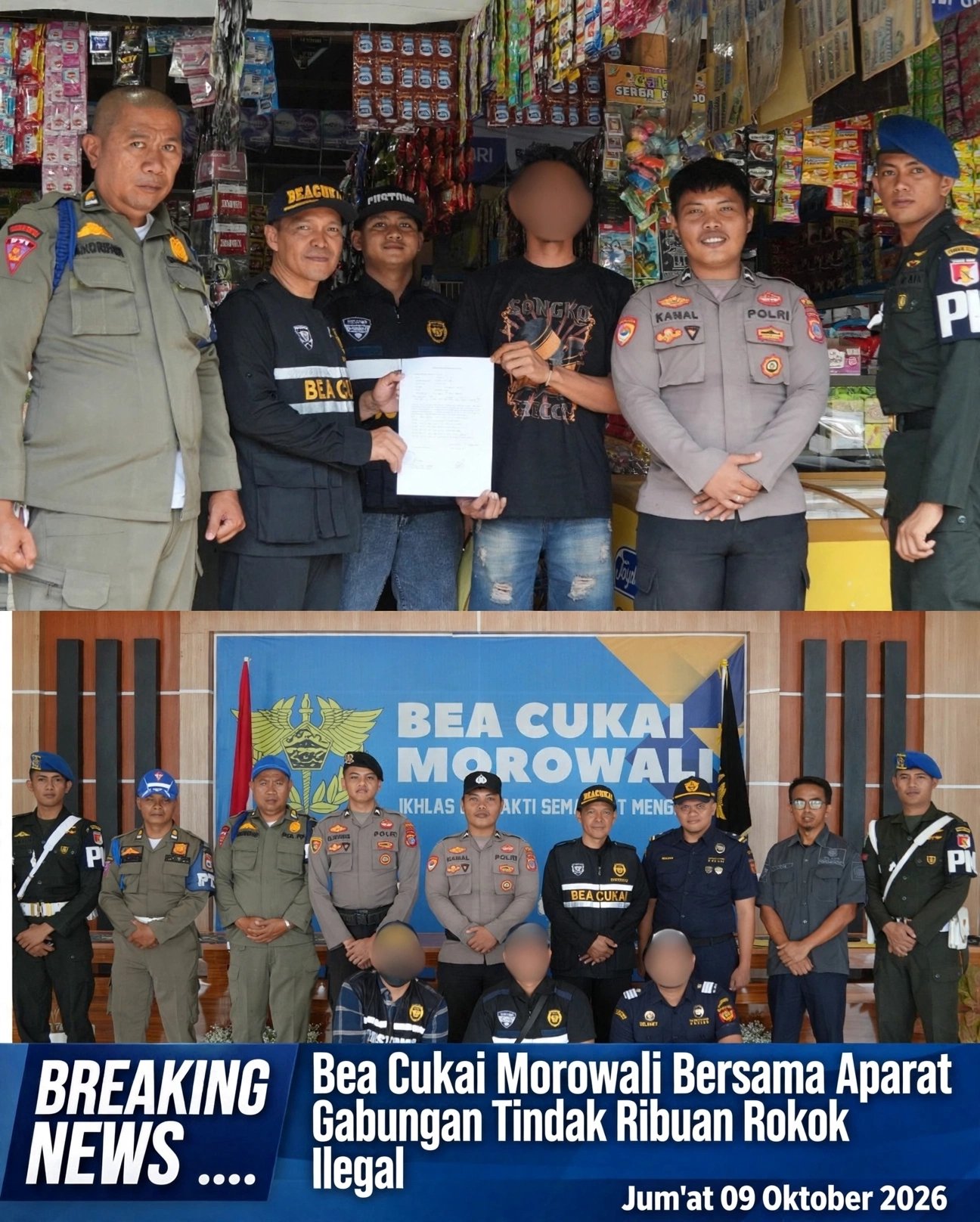 Bea Cukai Morowali Sita 13 Ribu Batang Rokok Ilegal di Bungku Tengah dan Bungku Barat, Nilai Barang Rp20 Juta