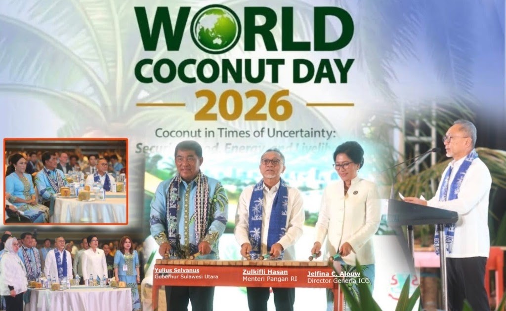 27 Negara Hadiri World Coconut Day 2026 di Manado, Menko Pangan Buka Forum Kelapa Global