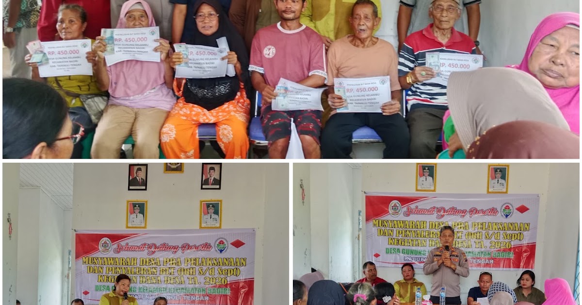 BLT Dana Desa Gunung Kelambu 2026 Cair untuk 85 KPM, Ini Kriteria Penerima