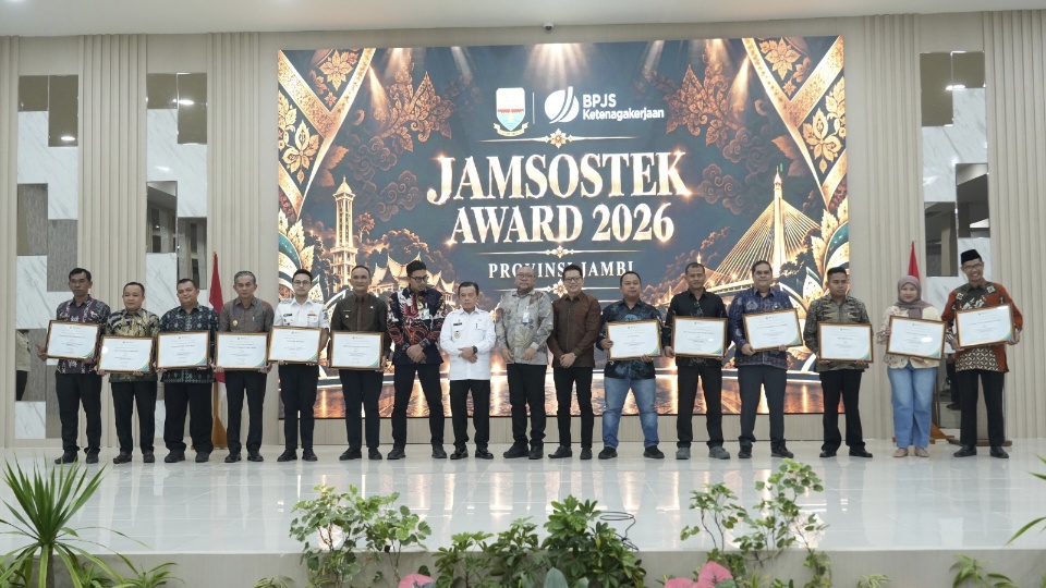 Bank Jambi Raih Jamsostek Award 2026 Kategori Badan Usaha Skala Besar Menengah