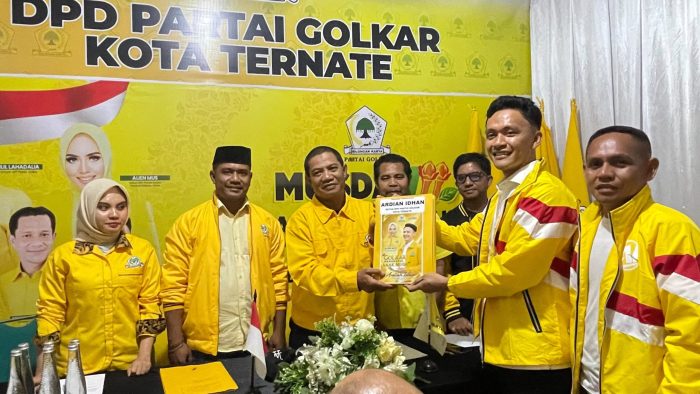 Ardian Idhan Serahkan Berkas Musda VII Golkar Ternate, Klaim Kantongi 10 dari 14 Suara