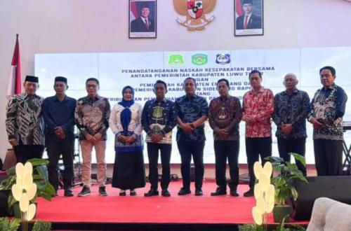 Pemkab Luwu Timur, Sidrap, dan Enrekang Teken Kerja Sama Distribusi Pangan Strategis di Sorowako