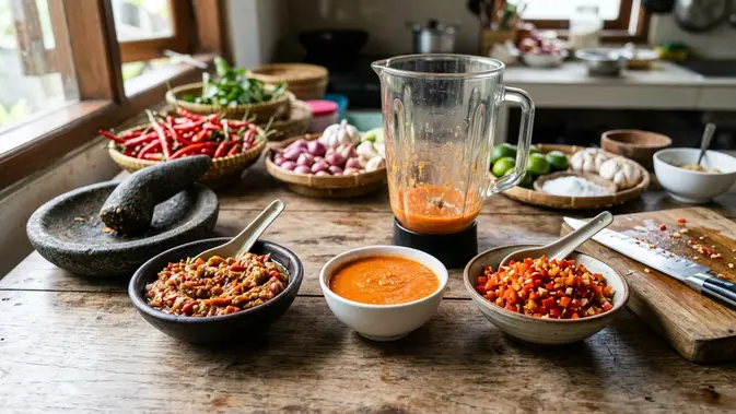 Sambal Diulek, Diblender, atau Dicincang? Ini Beda Rasa dan Teksturnya