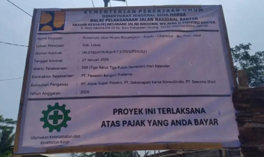 Anggaran Rp27,7 Miliar Tak Tercantum di Papan Proyek, Progres Preservasi Jalan Nasional Banten Selatan Diduga Baru 30 Persen