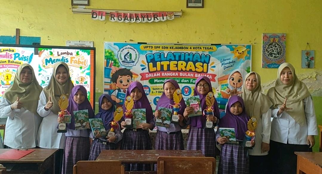 SDN Kejambon 4 Kota Tegal Gelar Festival Bulan Bahasa, 6 Siswa Juara Cipta Puisi dan Fabel