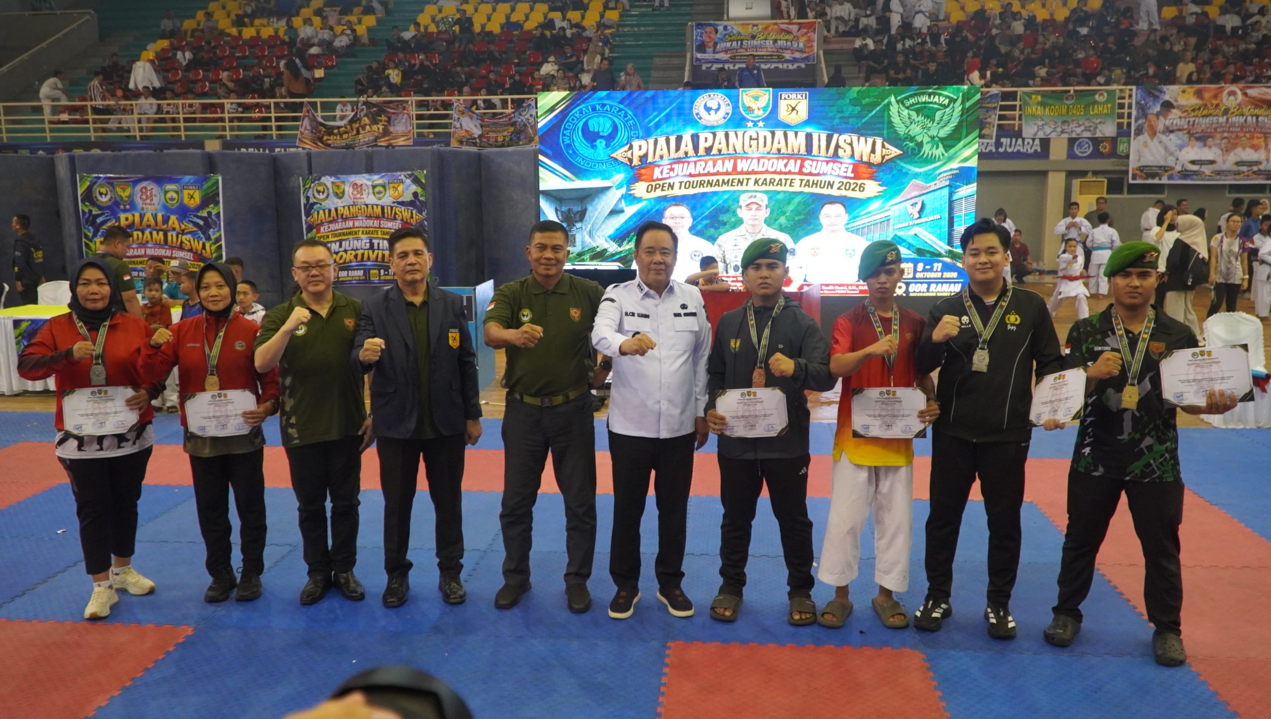 Wagub Sumsel Cik Ujang Buka Wadokai Open Tournament 2026, 900 Karateka Berebut Piala Pangdam II/Sriwijaya