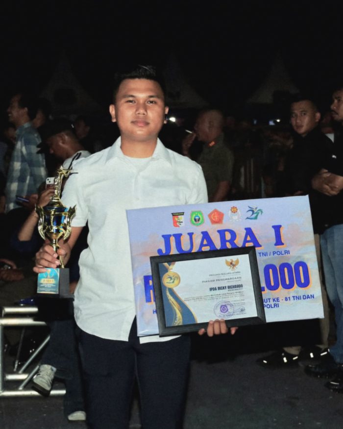Kapolsek Malifut Juarai Lomba Menembak 100 Meter Laras Panjang HUT ke-27 Maluku Utara