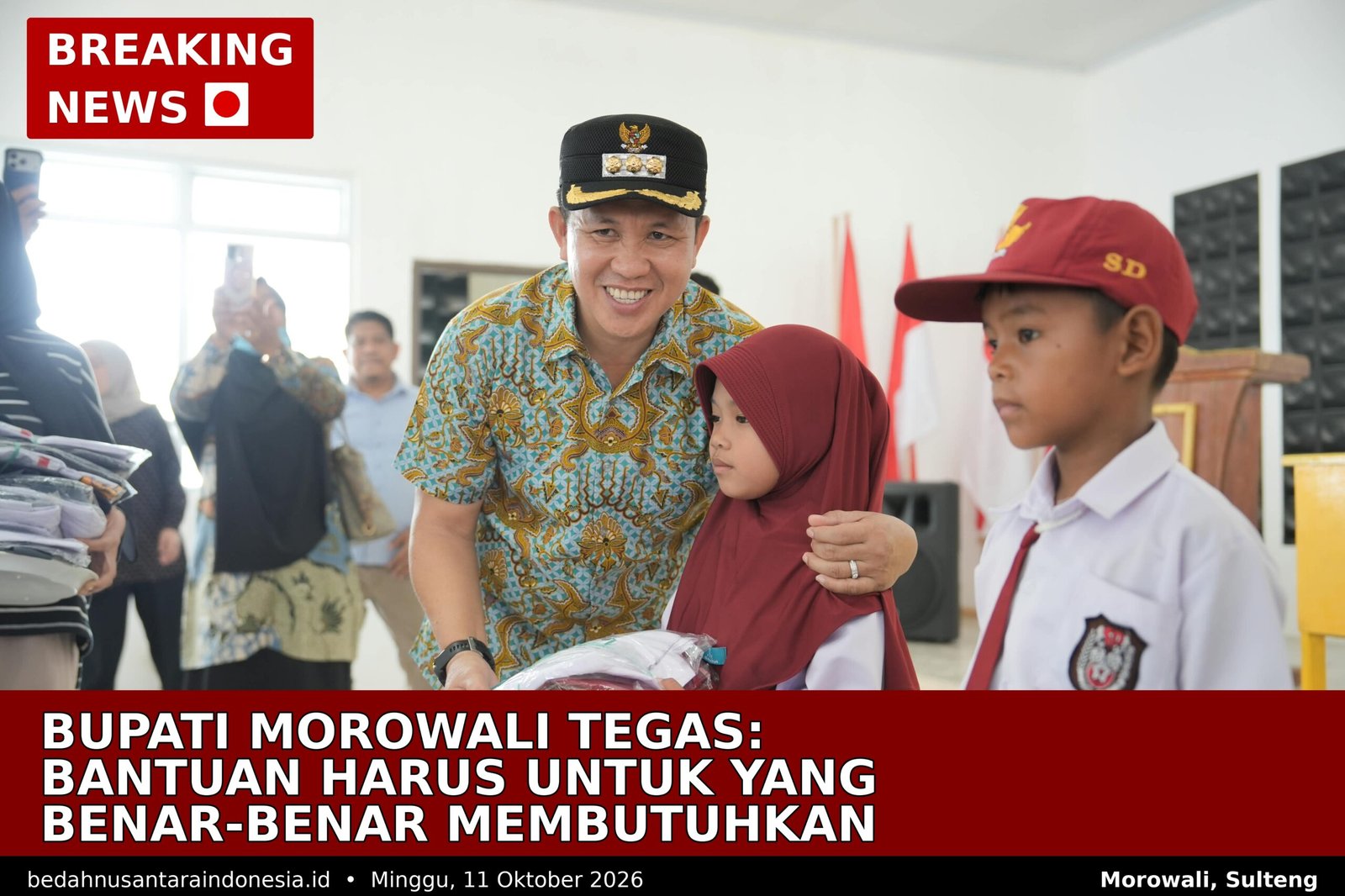 Bupati Morowali Minta Data Penerima Bantuan Diperbaiki, Bansos Sosial-Perikanan Disalurkan di Menui Kepulauan