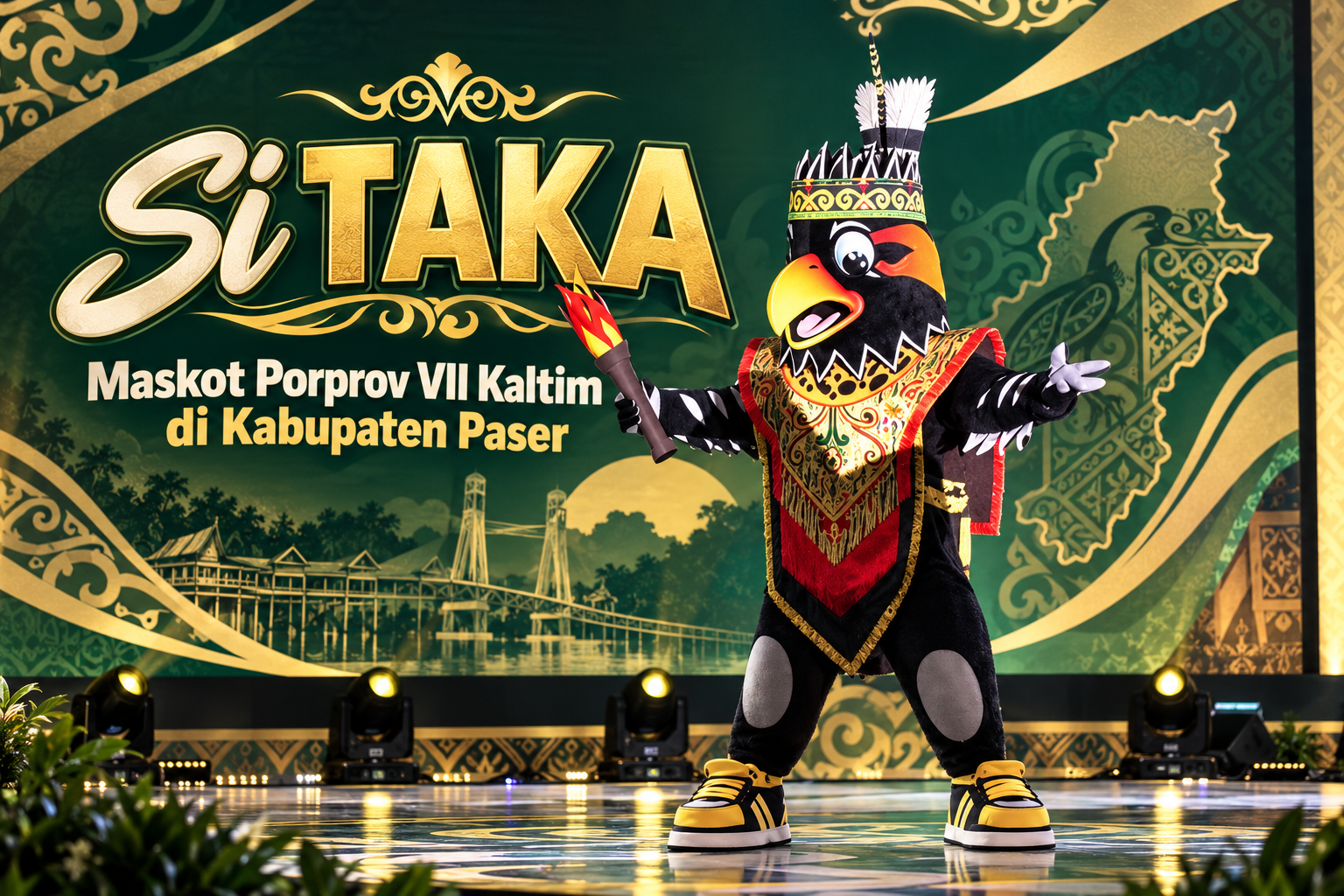 Maskot Si TAKA Dipakai di Porprov VIII Kaltim, Burung Tiong Jadi Simbol Tuan Rumah Paser