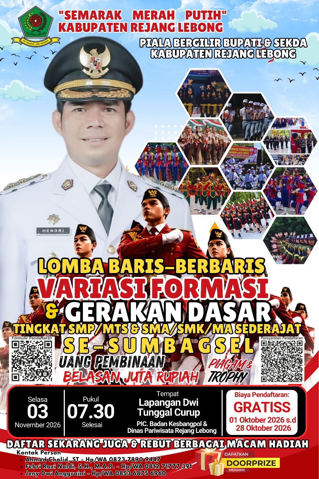 Pemkab Rejang Lebong Gelar Lomba Baris-Berbaris Sumbagsel 3 November 2026, Hadiah Belasan Juta Rupiah