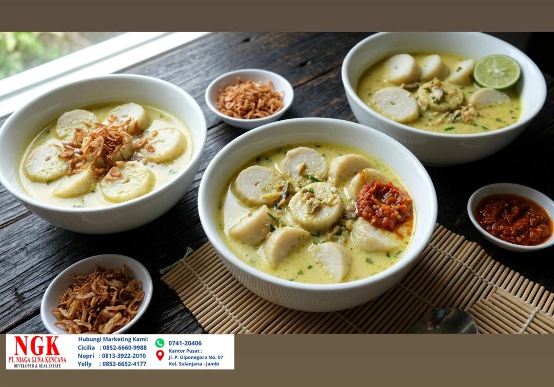 Resep Burgo Khas Jambi, Gulungan Tepung Beras dengan Kuah Santan Ikan yang Gurih