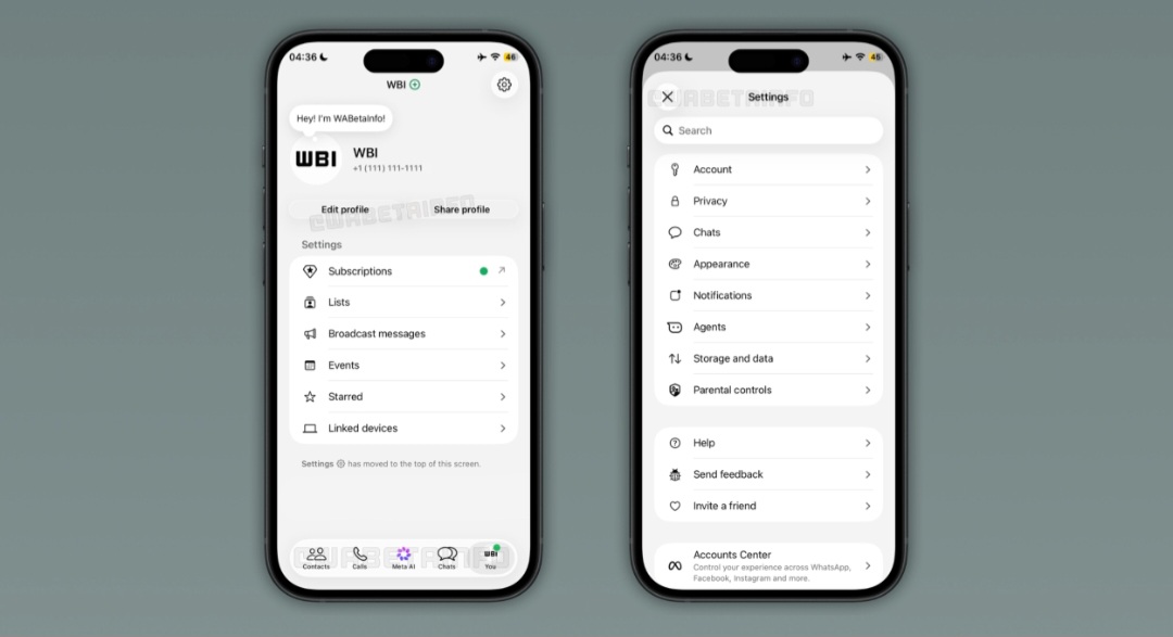 WhatsApp Uji Desain Baru Halaman Pengaturan di iOS, Menu You Lebih Ringkas
