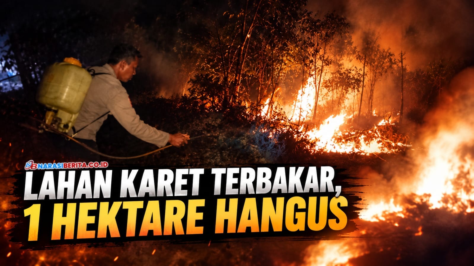 Kebakaran Lahan Karet di Kotapadang Rejang Lebong, Api Sempat Mendekat 100 Meter dari Rumah Warga