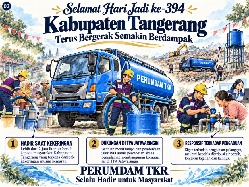 Perumdam TKR Kabupaten Tangerang Salurkan Sejuta Liter Air Bersih Selama Kemarau, Tekan Dampak Kekeringan