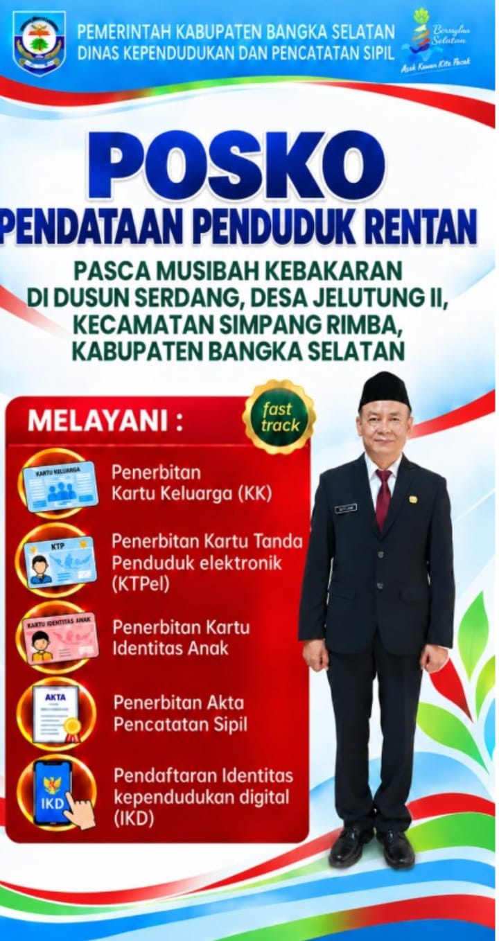 Disdukcapil Bangka Selatan Jemput Bola Layani Dokumen Kependudukan Korban Kebakaran Dusun Serdang