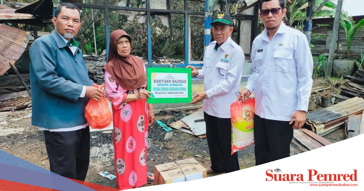 BAZNAS Singkawang Salurkan Sembako untuk Korban Kebakaran di Setapuk Besar