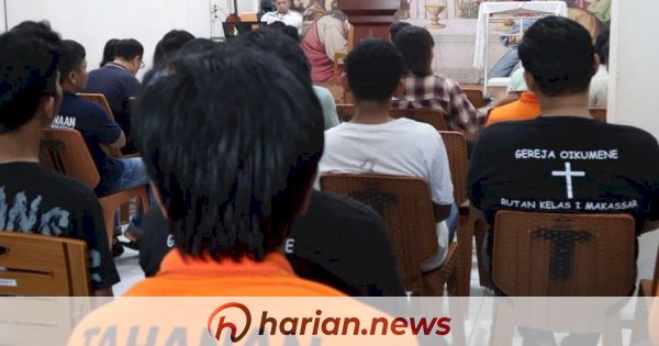 Rutan Kelas I Makassar Gandeng Kemenag Gelar Ibadah bagi Napi Kristen, Pembinaan Rohani Jadi Bekal Perbaiki Diri