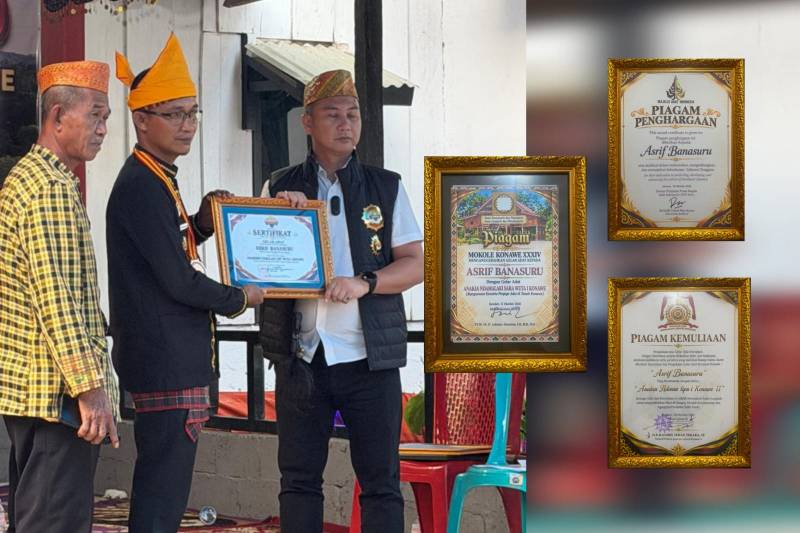 Tamalaki Wonua Konawe Genap 5 Tahun, Ketua dan Tokoh Adat Terima Tiga Gelar di Wawotobi
